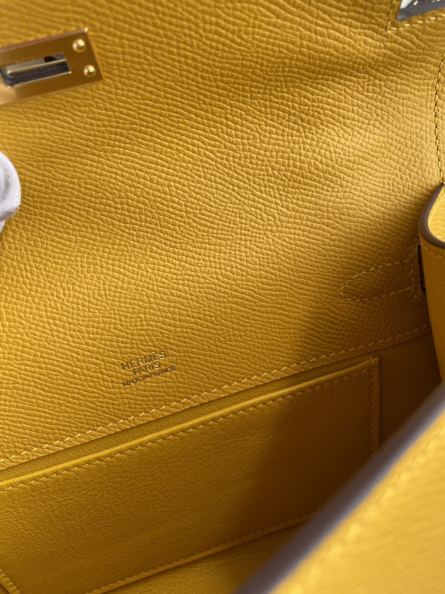 Hermes Mini Kelly Pochette 22cm Bag In Yellow Omber Epsom Leather